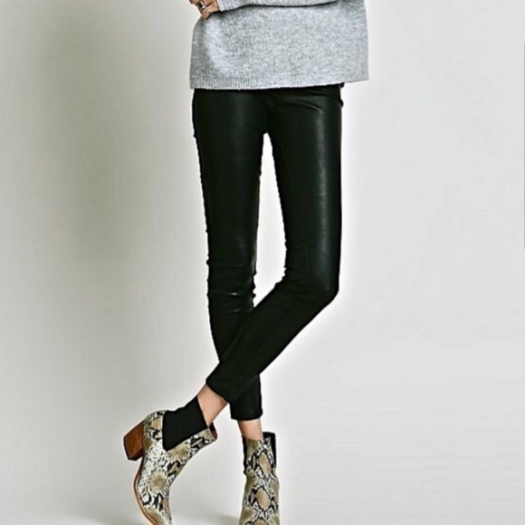 Free People Pants - FREE PEOPLE • black Lana vegan leather leggings